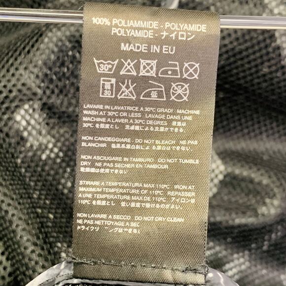 MARCELO BURLON Size M Black Grey Snake Polyamide Oversized Hooded Raincoat - Picture 8 of 8